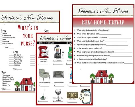House Warming Party New Home Trivia Game Instant Download Etsy
