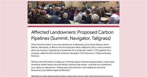 Affected Landowners Proposed Carbon Pipelines Summit Navigator