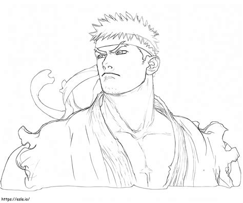 Sketch Ryu Coloring Page