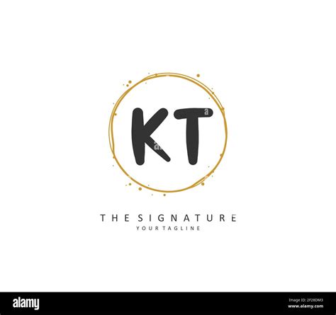 k t kt lettre initiale écriture manuscrite et logo de signature un concept d écriture