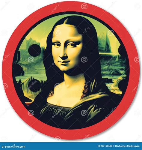 Mona Lisa Portrait In A Pop Art Style Mona Lisa Sticker Logotype