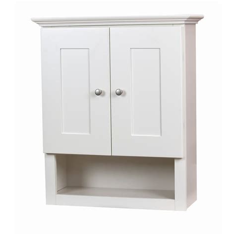 Get all of your bathroom supplies organized and stored with a new bathroom cabinet. White 2-door Bathroom Wall Cabinet - 16402310 - Overstock ...