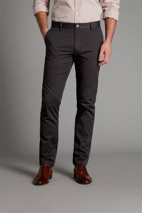 Charcoal Gray Sharps Mens Custom Fit Chino Dress Pants Spoke