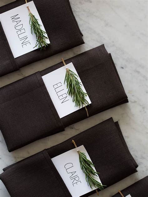 Rosemary Sprig Place Cards Diy Place Cards Spoon Fork Bacon