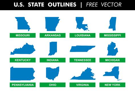 Us State Outlines Free Vector 121782 Vector Art At Vecteezy
