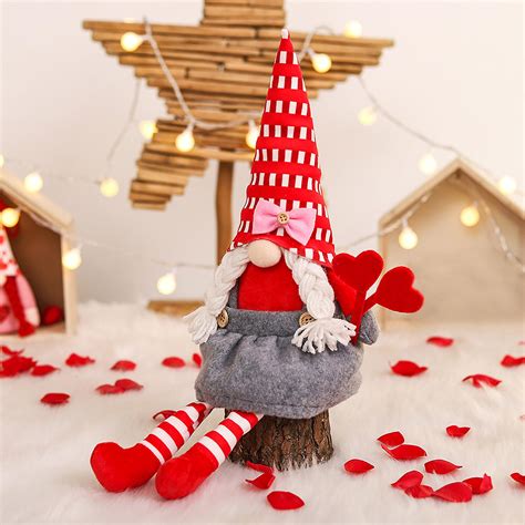 valentine s day ornaments faceless doll decoration rudolph dwarf gnome plush ts 営業
