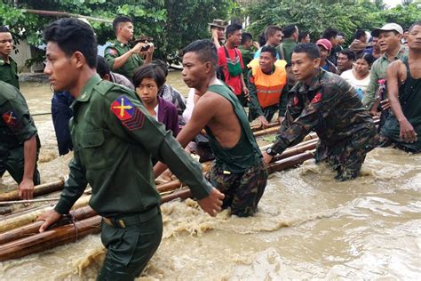 More Than 50000 Evacuated In Myanmar As Homes Shops Flooded After Dam