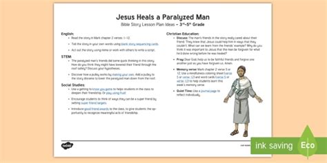 Jesus Heals A Paralyzed Man Teaching Ideas