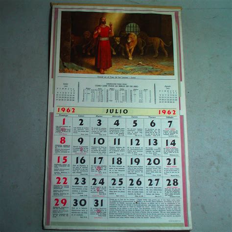 Calendario Cristiano Ilustrado Año 196240x235 Cm Bestado Cuotas