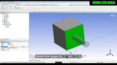 ANSYS DESIGN MODELER - Projection - Basic Tutorial 10 - YouTube