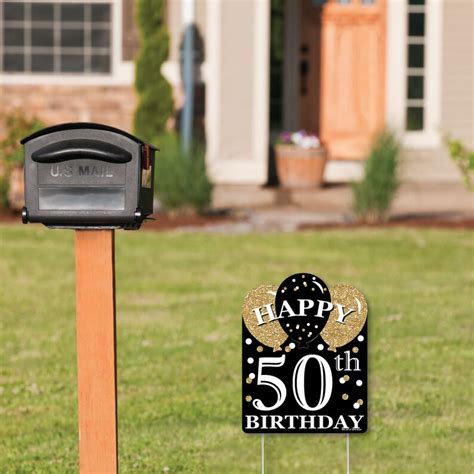 Adult 50th Birthday Gold Outdoor Lawn Sign Birthday Etsy