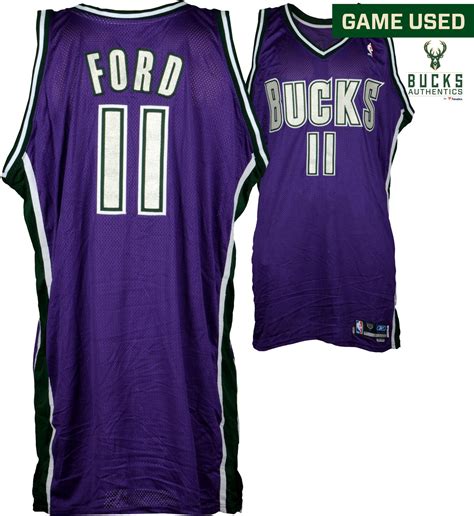 Tj Ford Milwaukee Bucks Game Used Purple 11 Jersey Used During The