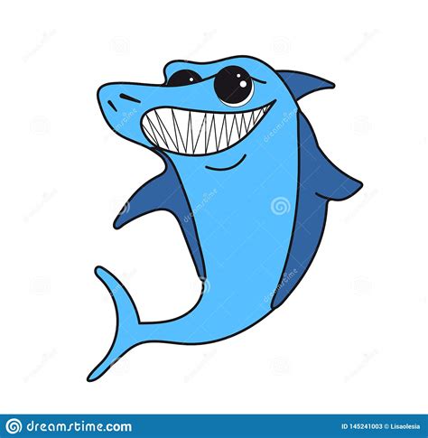 Card sharp (also card sharper or card shark) • n. Blue Shark Smiling With Sharp Teeth. Sea Fish Isolated On White Background. Cartoon Character ...