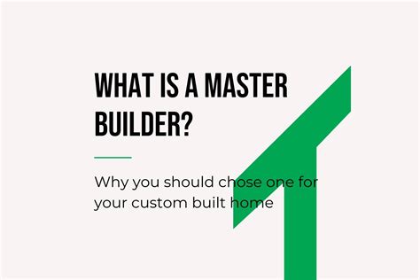 What Is A Master Builder Rwf Building