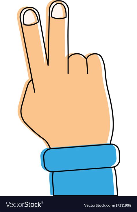 Hand Showing Two Fingers Icon Image Royalty Free Vector