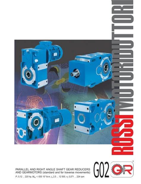 Parallel Right Angle Shaft Gear Reducers And Gearmotors Rossi