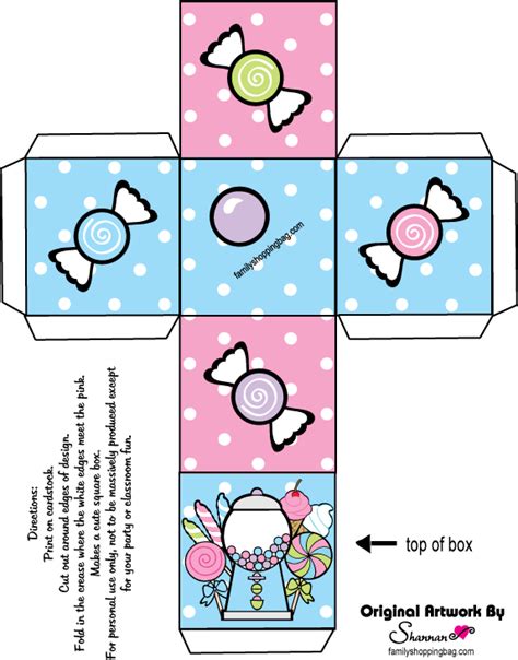 Free Printable Candy Favor Box Template