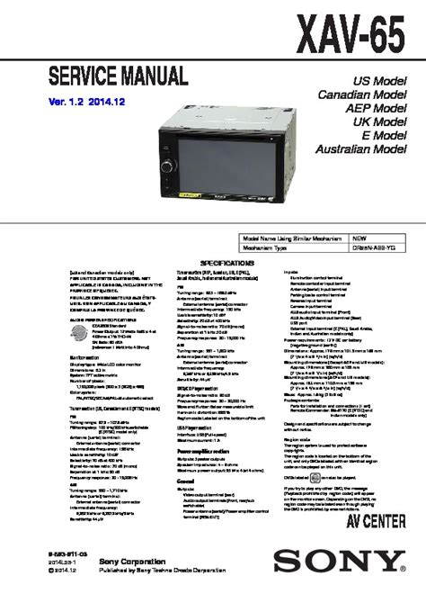Sony Xav 62bt Manual