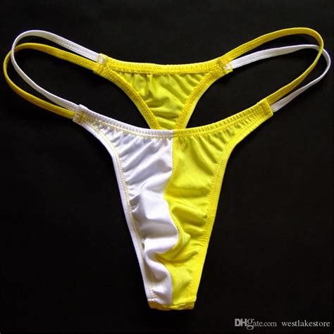 Wholesale Gender Hit Color Sexy Thong G String Men Swimmwear Double
