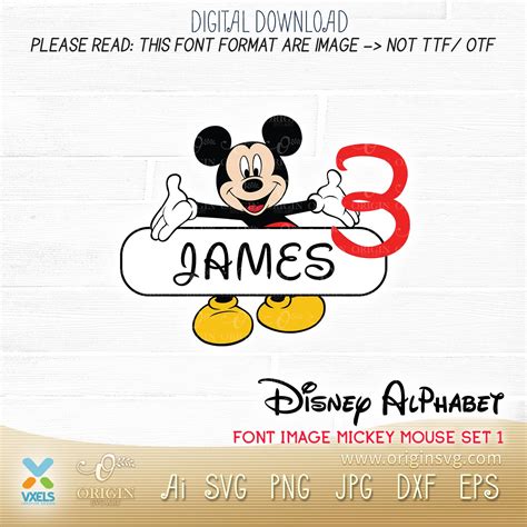 Mickey Mouse Alphabet Disney Font Svg Bundle Name Ban