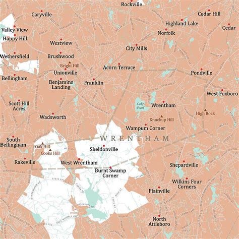 Ma Norfolk Wrentham Vector Road Map All Source Data Is In Photos