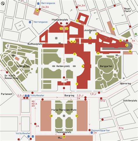Map Of Hofburg Imperial Palace Palace Vienna