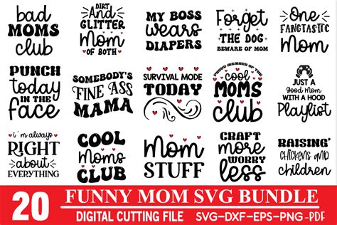 Funny Mom Svg Bundle Bundle · Creative Fabrica