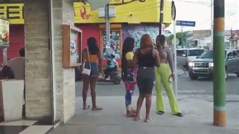 Sosua Beautiful Women Walking On The Street On Halloween Thursday Afternoon Dominican Republic