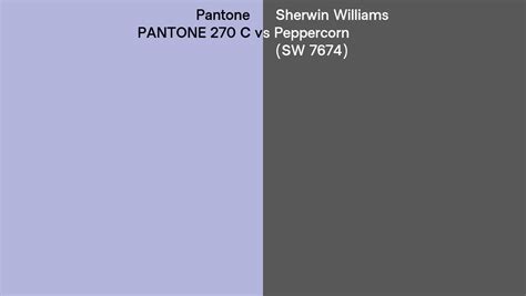 Pantone 270 C Vs Sherwin Williams Peppercorn Sw 7674 Side By Side