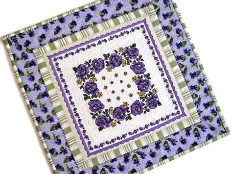 Shabby Cottage Chic Table Topper Purple And Green Floral Cottage Chic