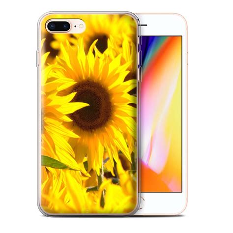 Stuff4 Gel Tpu Casecover For Apple Iphone 8 Plussunflowersfloral
