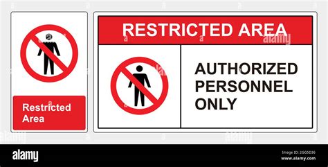Restricted Area Authorized Personnel Only Symbol Sign Vector