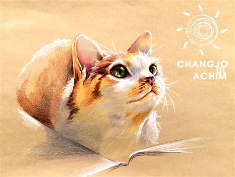 고양이초상화색연필화동물안산미술학원 고양이 그림 동물 색연필 그림