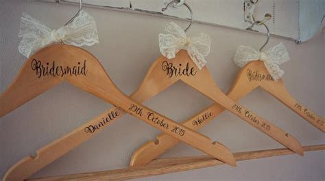Personalised Wooden Engraved Wedding Dress Hangers Personalized