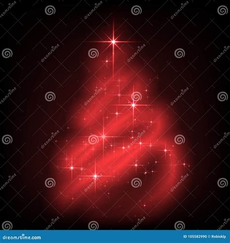 Shiny Red Christmas Tree Stock Vector Illustration Of Season 105582990