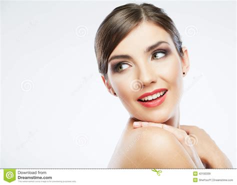 Close Up Beauty Portrait Young Attractive Woman F Stock Image Image