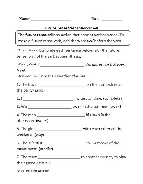 Grade 6 English Worksheets Verbs Thekidsworksheet