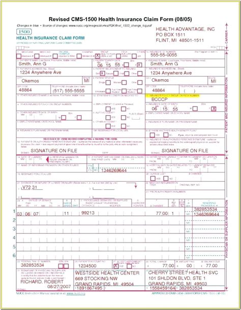 Hcfa 1500 Claim Form Printable Form Resume Examples Odgymldg2k
