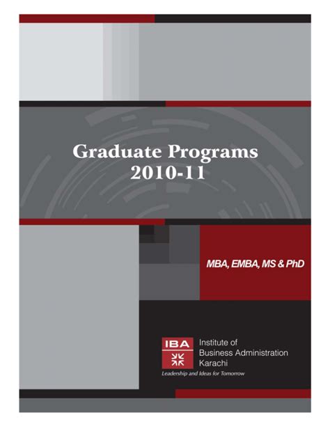 Graduate Programs Institute Of Business Administration