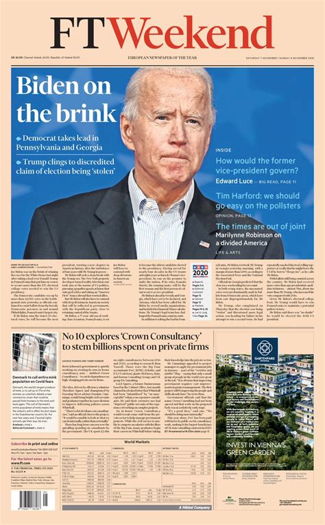 Financial Times Front Page 7th of November 2020 - Tomorrow's Papers Today!