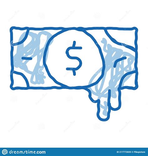 Exposing Fake Money Doodle Icon Hand Drawn Illustration Stock Vector