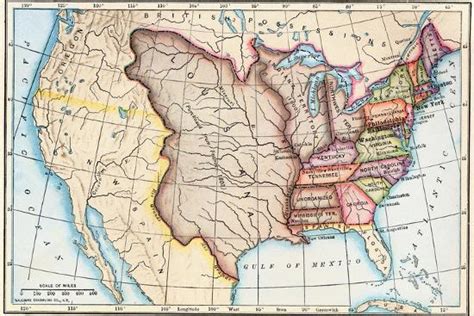 Map Of The Us In 1803 Showing The Louisiana Purchase Giclee Print