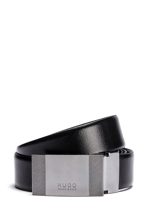 Hugo Boss Reversible Belt In Smooth Leather Black Casual Belts From