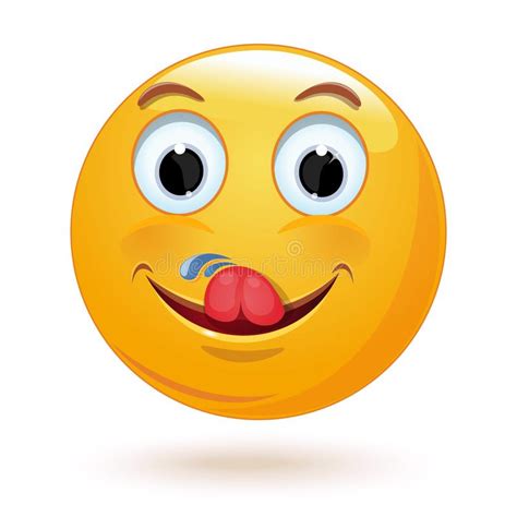 Emoticon Hambriento Lindo Emoji Smiley Ejemplo Ilustración Del