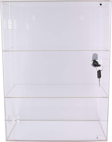 Pc3721 ® 1 High Gloss Clear 2 Shelf Acrylic Display Case With Front
