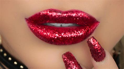 Red Glitter Lips Amys Makeup Box Glitter Lips Glitter Lipstick Red Glitter Lipstick