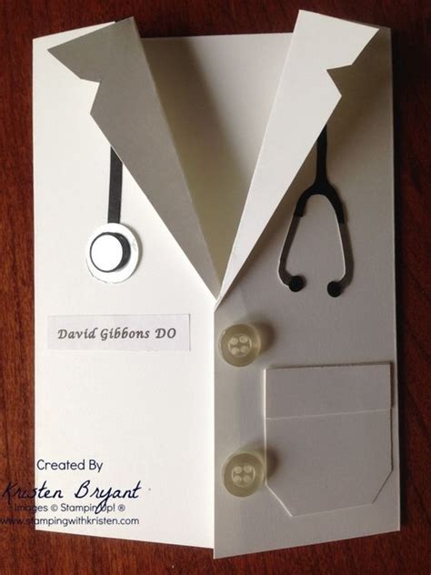 Medical School Grad Card White Coat Card Punch Art