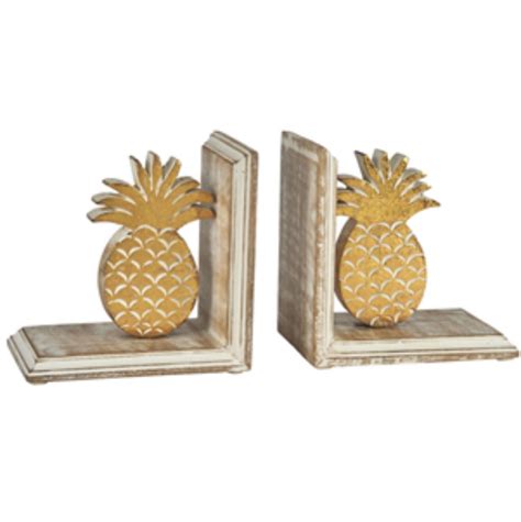 Gold Pineapple Carved Bookends Kalaful Home Decor Home Accessories