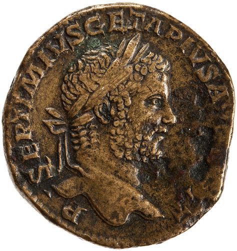 American Numismatic Society Bronze Sestertius Of Septimius Severus