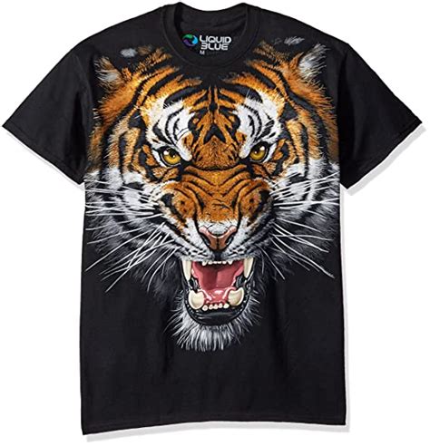 Buy Liquid Blue Mens Tiger Face T Shirt At